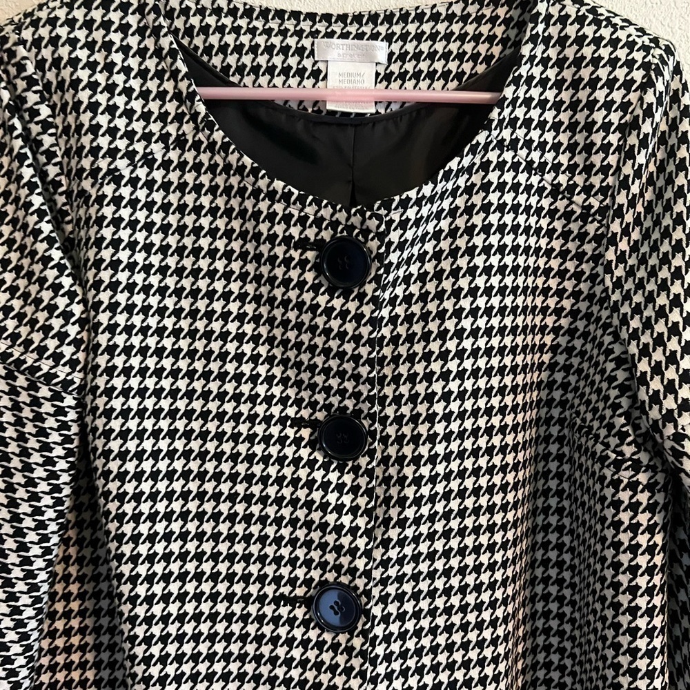 Worthington Houndstooth Jacket Size Medium - Picture 2 of 13